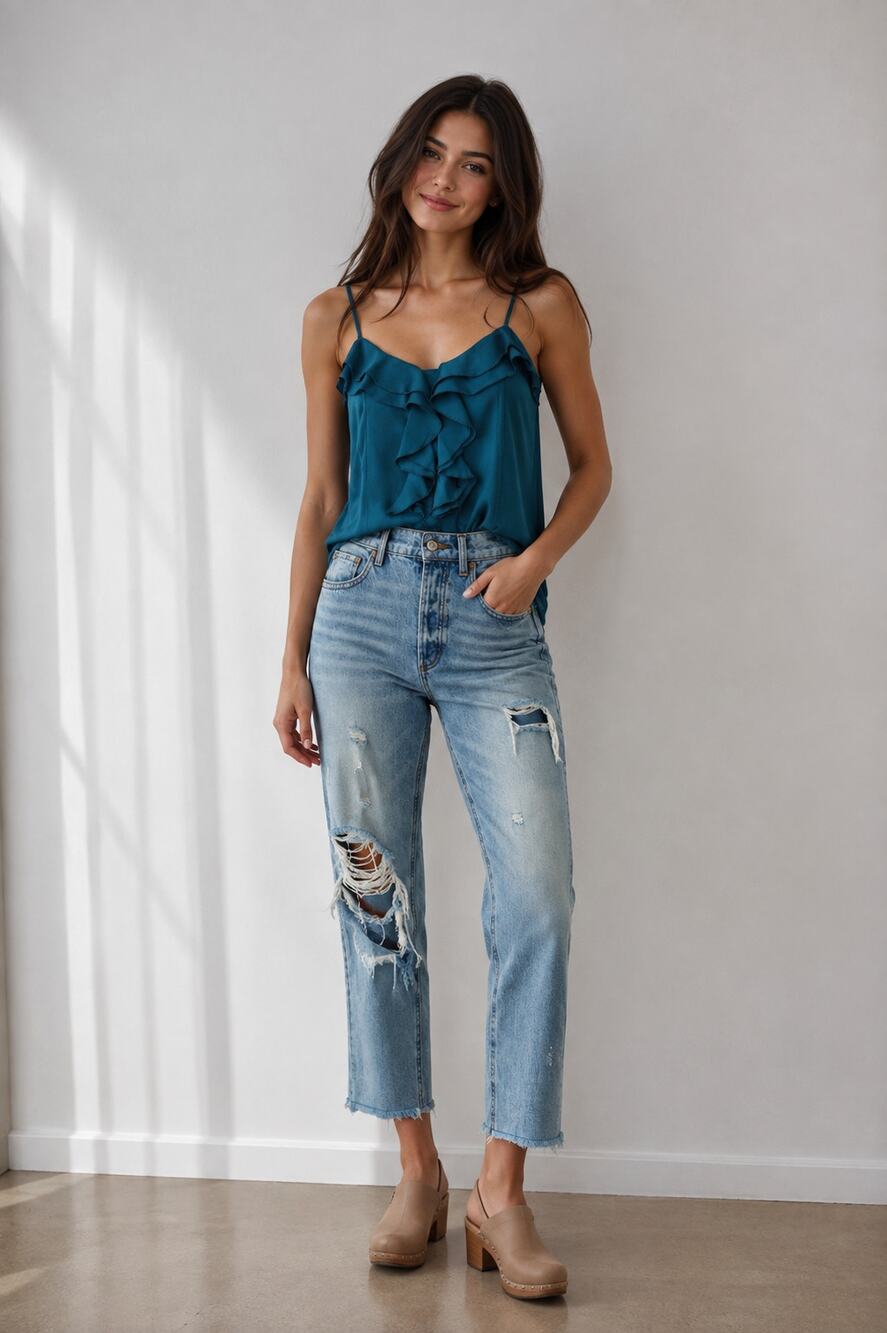 BDG Hi Waist Raw Hem Cropped Jeans Sz 26 Buttonfly